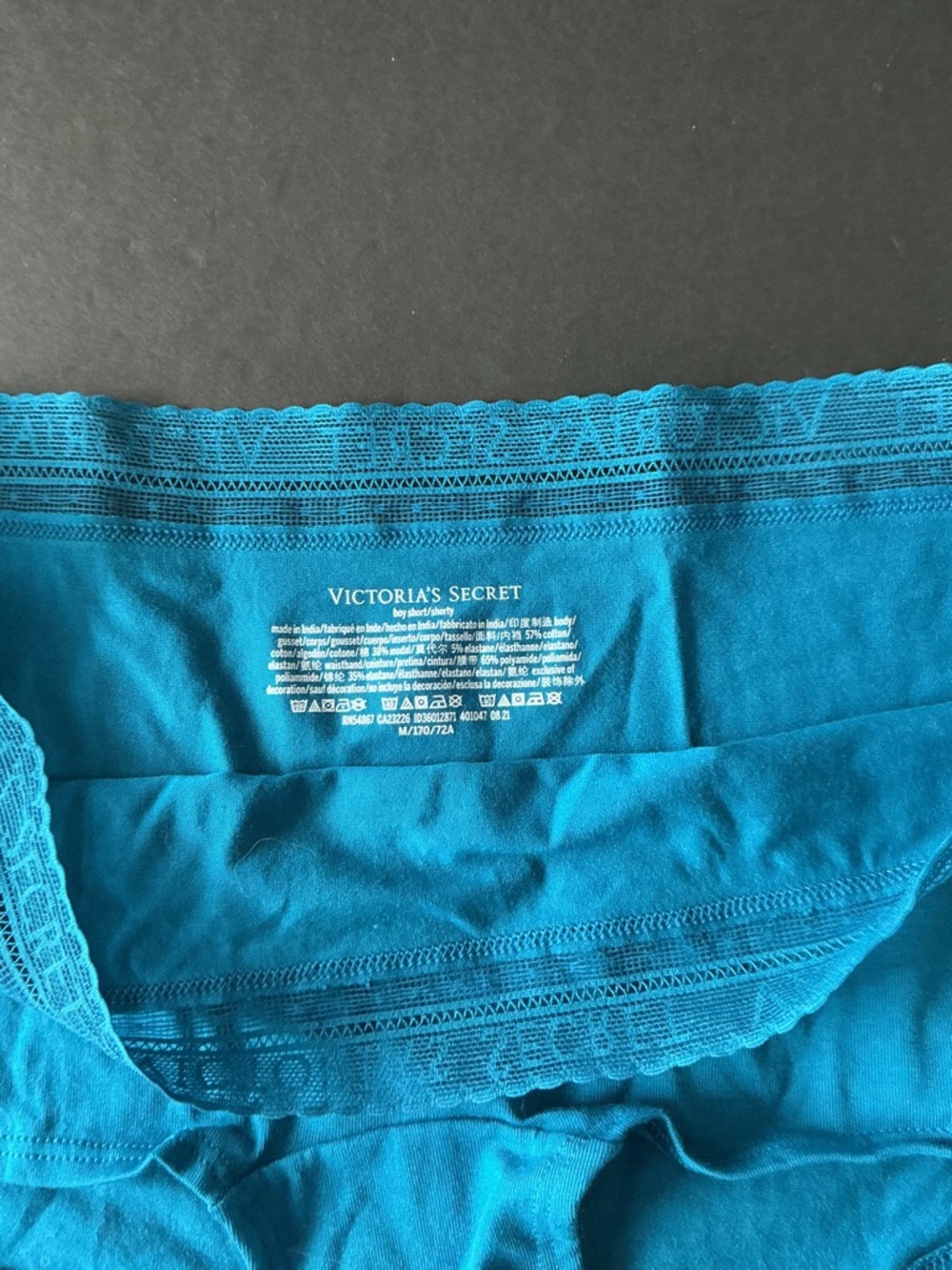Victoria's Secret Teal Lace-Trim Bikini Briefs